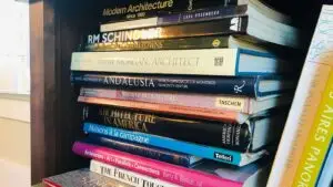 Stacked books
